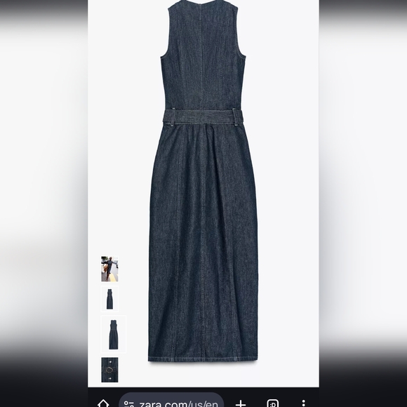 Zara Blue Denim Button-Down Midi Dress - Picture 3 of 6